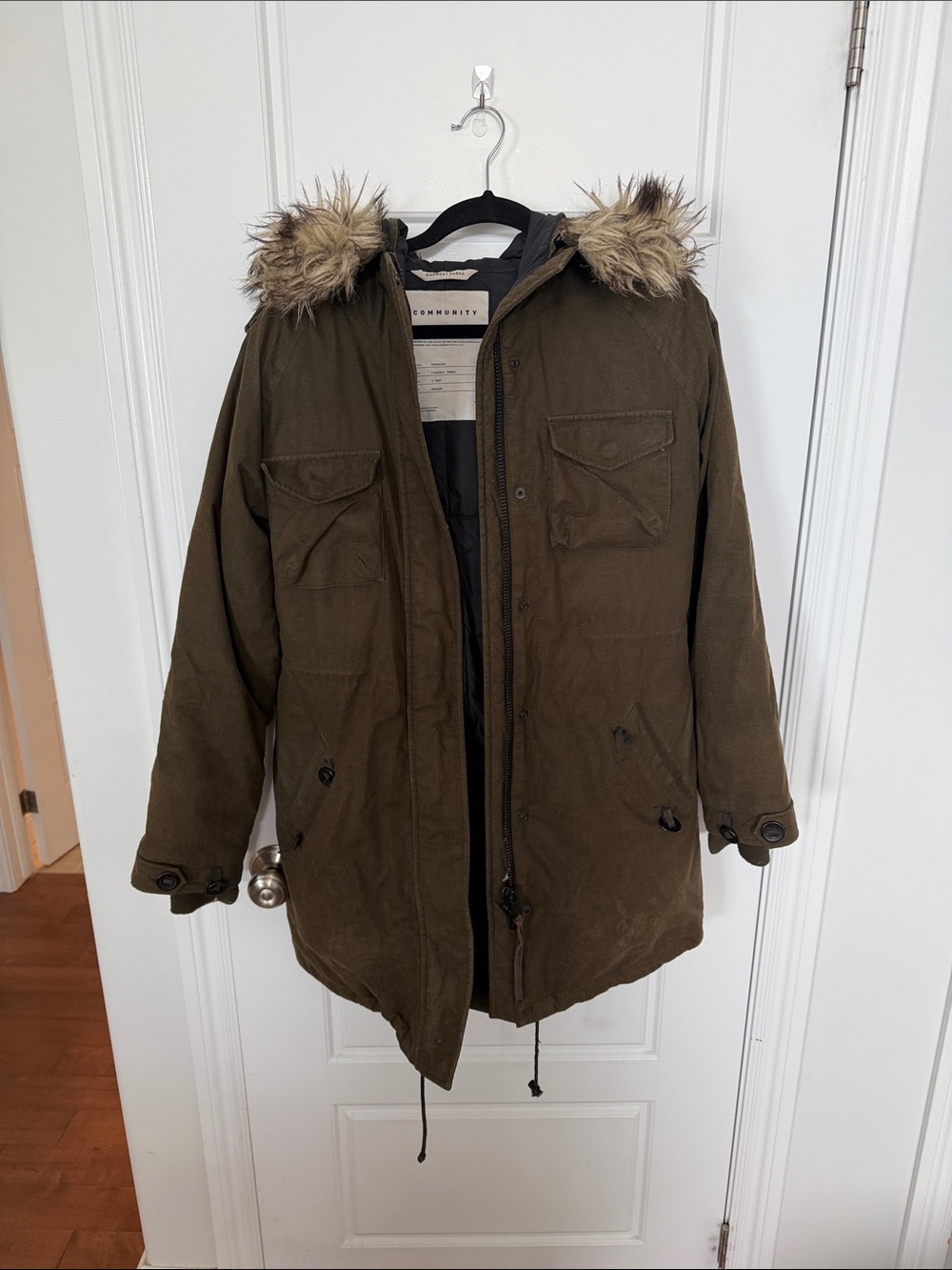 Aritzia Community Paradigm Parka in Olive Green